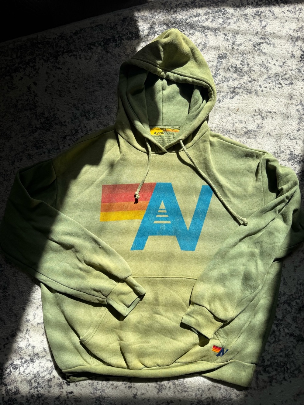 Aviator Nation Faded Green Logo Hoodie